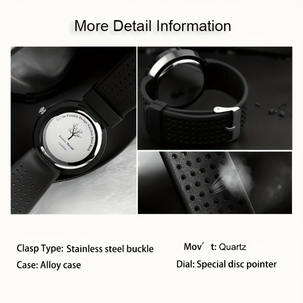 Men's Quartz Watch - Concept Password Dial for Unique Fashion Wristwatch with Extra Strap & - product detail view 6
