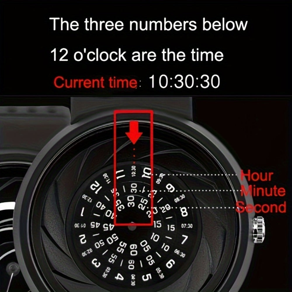Men's Quartz Watch - Concept Password Dial for Unique Fashion Wristwatch with Extra Strap & - product detail view 7