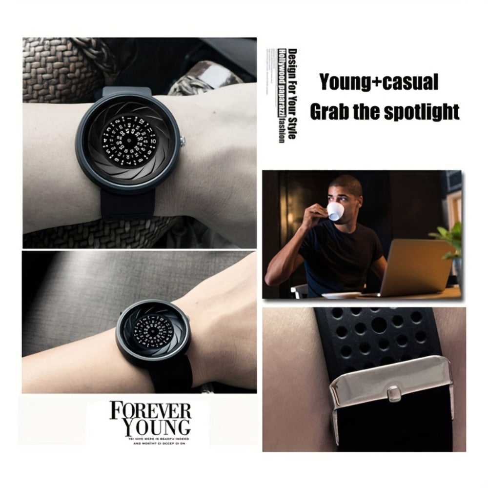 Men's Quartz Watch - Concept Password Dial for Unique Fashion Wristwatch with Extra Strap & - product detail view 9