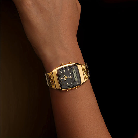 Men's Quartz Watch - Dual Display for Women LIEBIG Luxury Business Wristwatch with Digital - product detail view 2