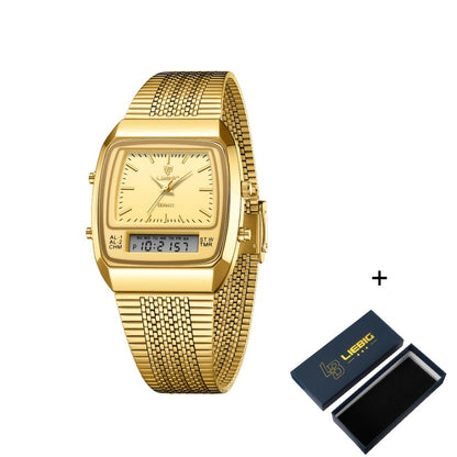 Men's Quartz Watch - Dual Display for Women LIEBIG Luxury Business Wristwatch with Digital - product detail view 3