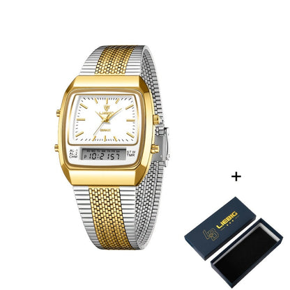 Men's Quartz Watch - Dual Display for Women LIEBIG Luxury Business Wristwatch with Digital - product detail view 7