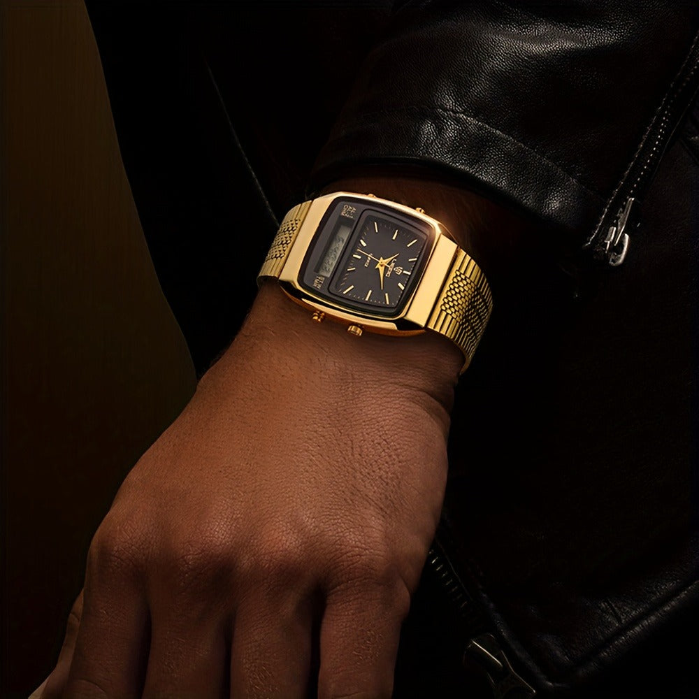 Men's Quartz Watch - Dual Display for Women LIEBIG Luxury Business Wristwatch with Digital - product detail view 8
