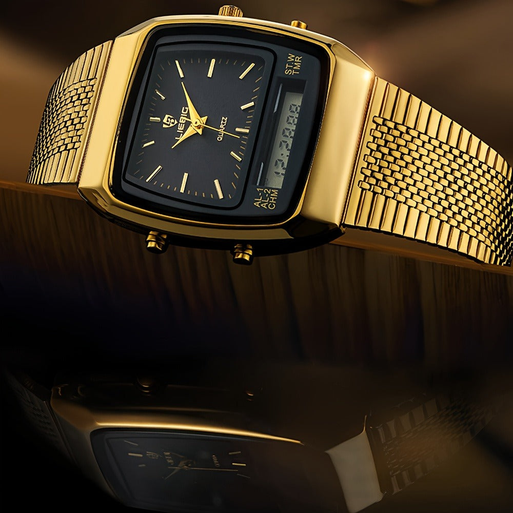 Men's Quartz Watch - Dual Display for Women LIEBIG Luxury Business Wristwatch with Digital - product detail view 11