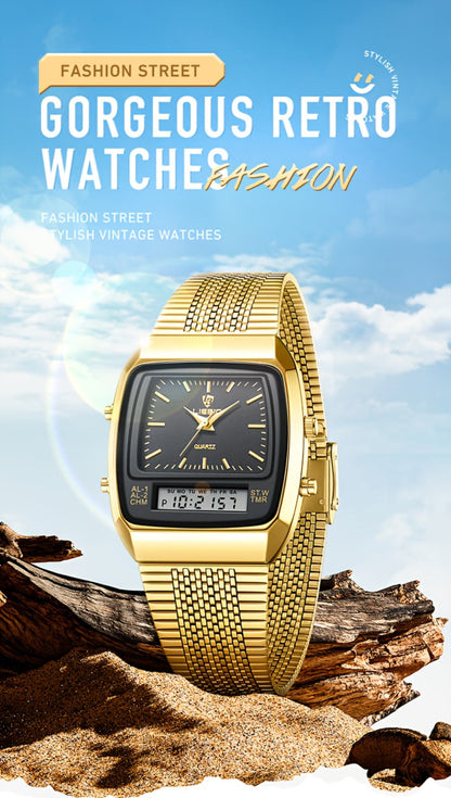 Men's Quartz Watch - Dual Display for Women LIEBIG Luxury Business Wristwatch with Digital - product detail view 14