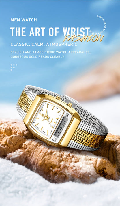Men's Quartz Watch - Dual Display for Women LIEBIG Luxury Business Wristwatch with Digital - product detail view 17