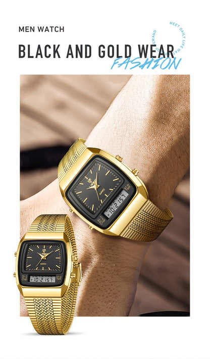 Men's Quartz Watch - Dual Display for Women LIEBIG Luxury Business Wristwatch with Digital - product detail view 20