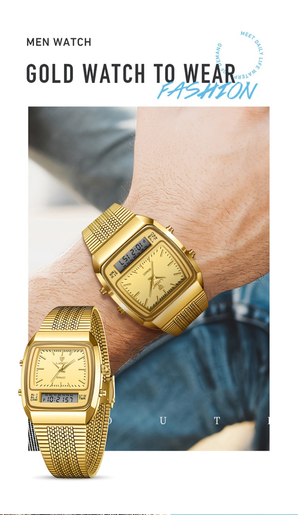 Men's Quartz Watch - Dual Display for Women LIEBIG Luxury Business Wristwatch with Digital - product detail view 22