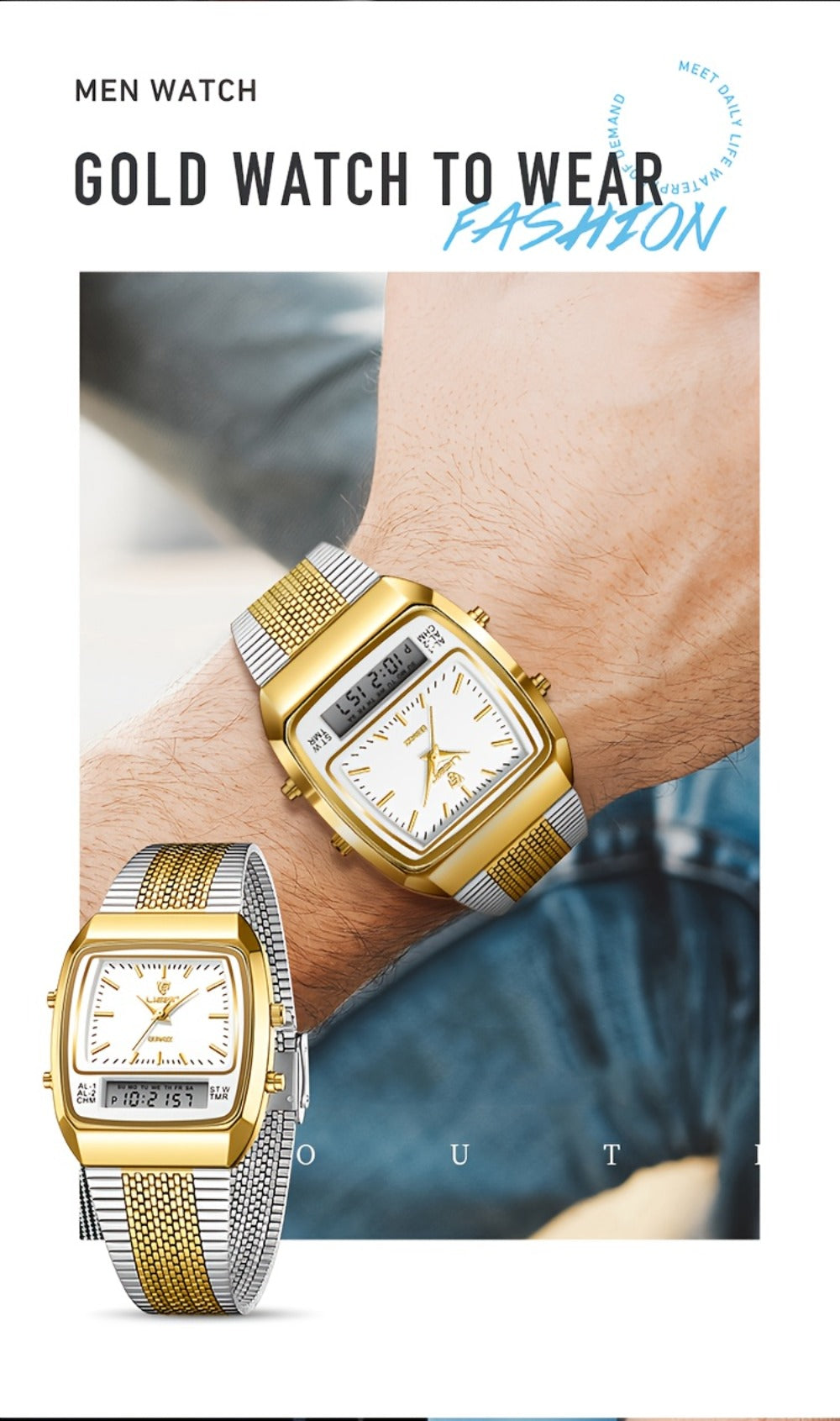 Men's Quartz Watch - Dual Display for Women LIEBIG Luxury Business Wristwatch with Digital - product detail view 24