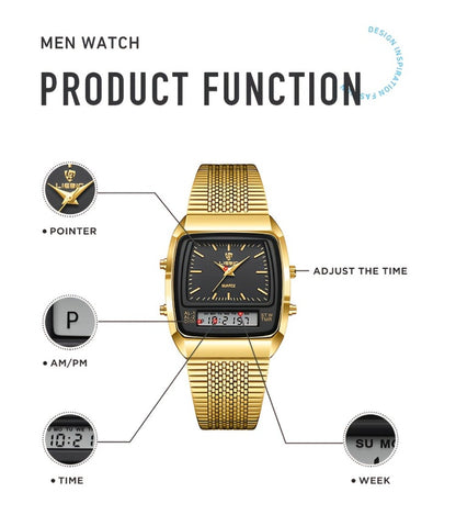 Men's Quartz Watch - Dual Display for Women LIEBIG Luxury Business Wristwatch with Digital - product detail view 27