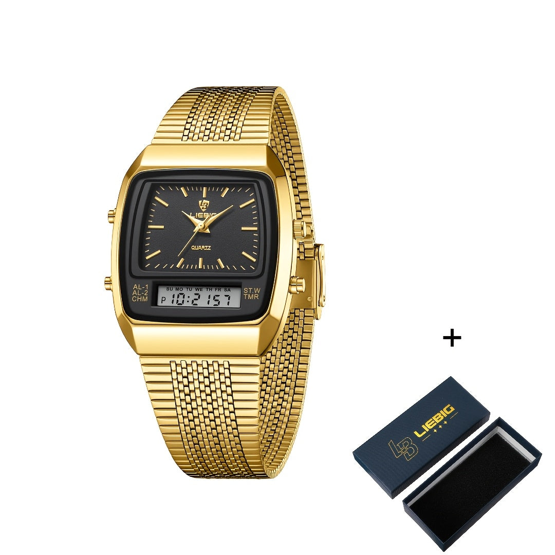 Men's Quartz Watch - Dual Display for Women LIEBIG Luxury Business Wristwatch with Digital - product detail view 31