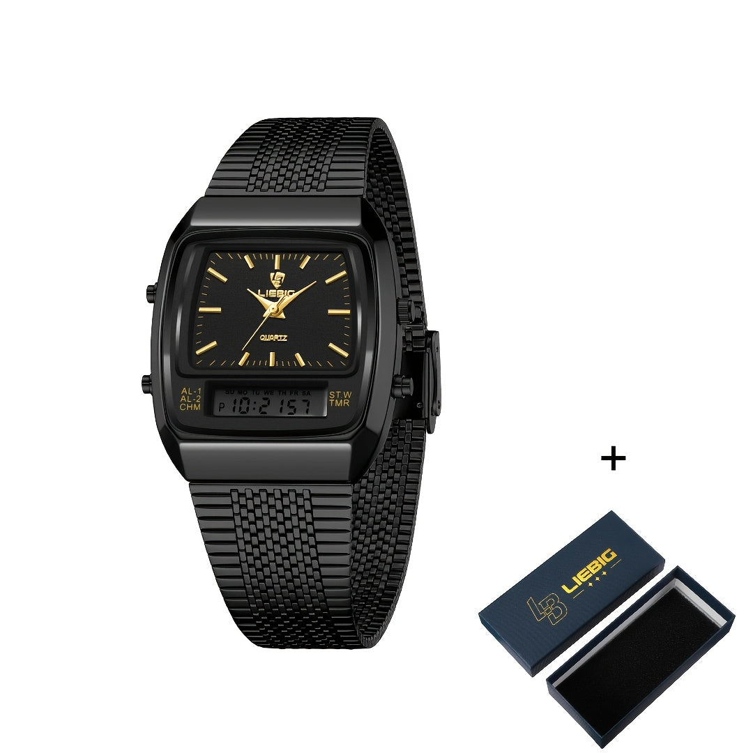 Men's Quartz Watch - Dual Display for Women LIEBIG Luxury Business Wristwatch with Digital - product detail view 32