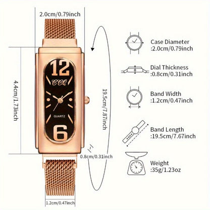 Women's Quartz Watch - Fashion Casual for Innovative Analog Dial, Everyday Wristwatch, Versatile - product detail view 6