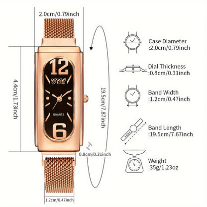 Women's Quartz Watch - Fashion Casual for Innovative Analog Dial, Everyday Wristwatch, Versatile - product detail view 11