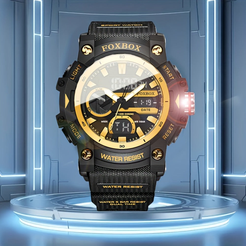 Men's Quartz Watch - FOXBOX LED Digital Night Light Stopwatch Multifunctional Outdoor Hiking - product detail view 4