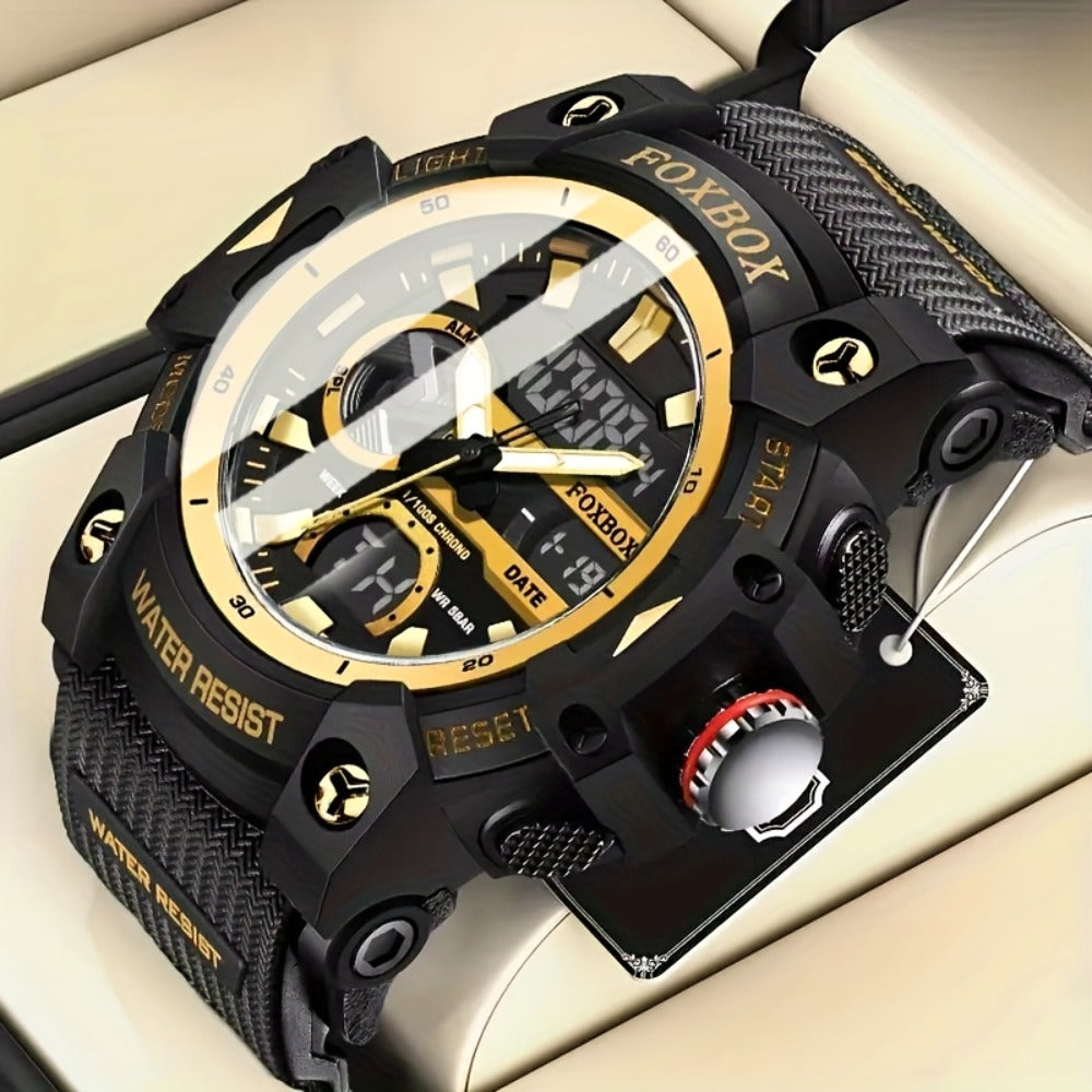 Men's Quartz Watch - FOXBOX LED Digital Night Light Stopwatch Multifunctional Outdoor Hiking - product detail view 5