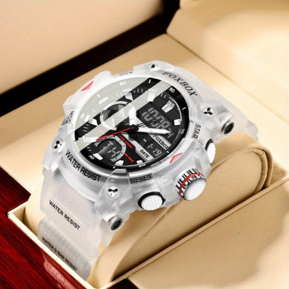 Men's Quartz Watch - FOXBOX LED Digital Night Light Stopwatch Multifunctional Outdoor Hiking - product detail view 9