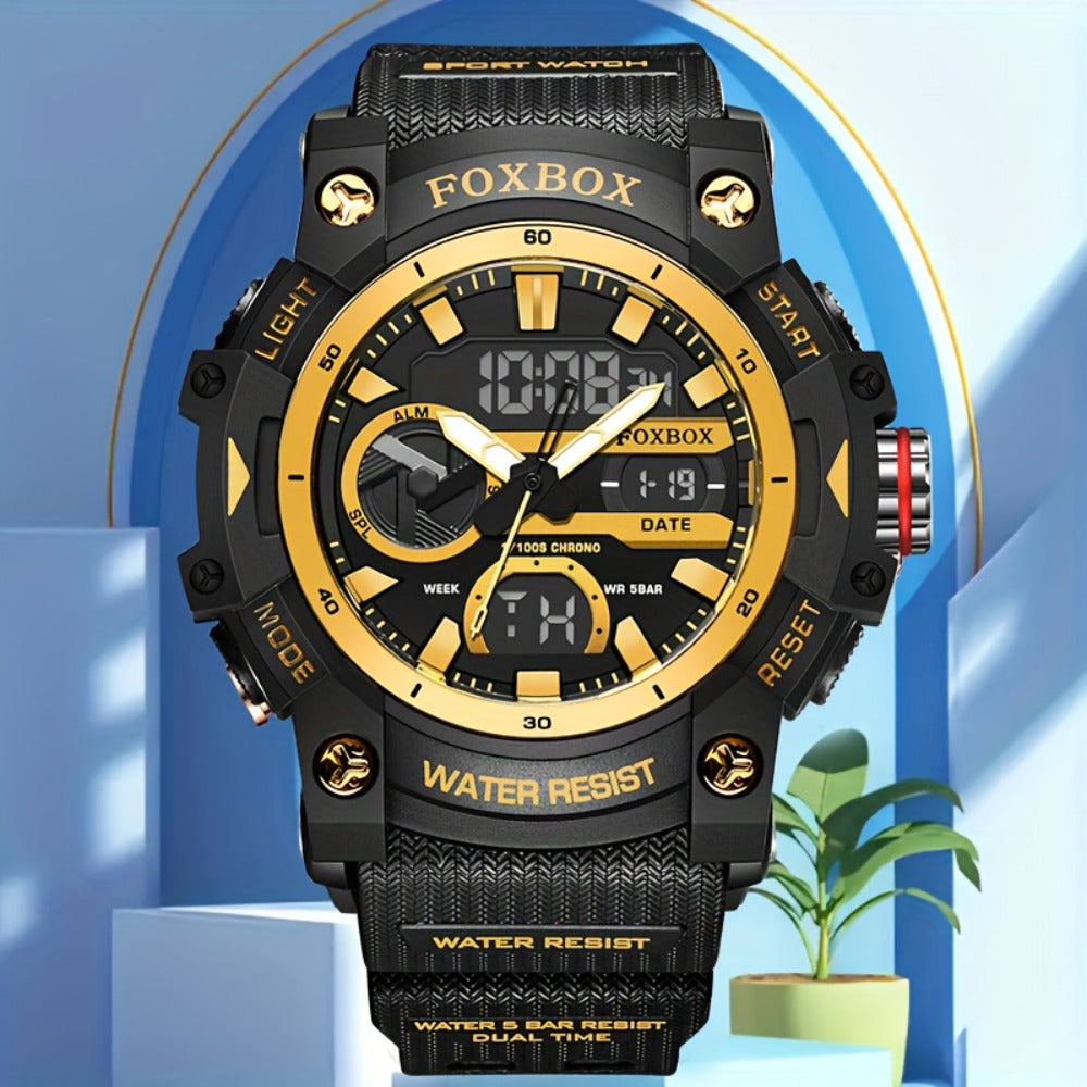 Men's Quartz Watch - FOXBOX LED Digital Night Light Stopwatch Multifunctional Outdoor Hiking - product detail view 10