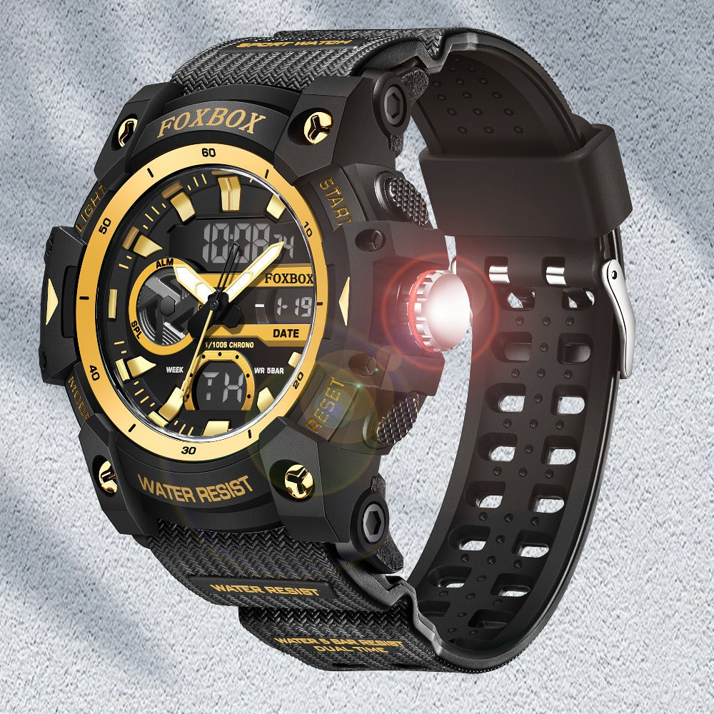 Men's Quartz Watch - FOXBOX LED Digital Night Light Stopwatch Multifunctional Outdoor Hiking - product detail view 14