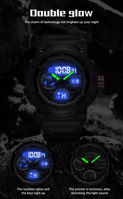 Men's Quartz Watch - FOXBOX LED Digital Night Light Stopwatch Multifunctional Outdoor Hiking - product detail view 17