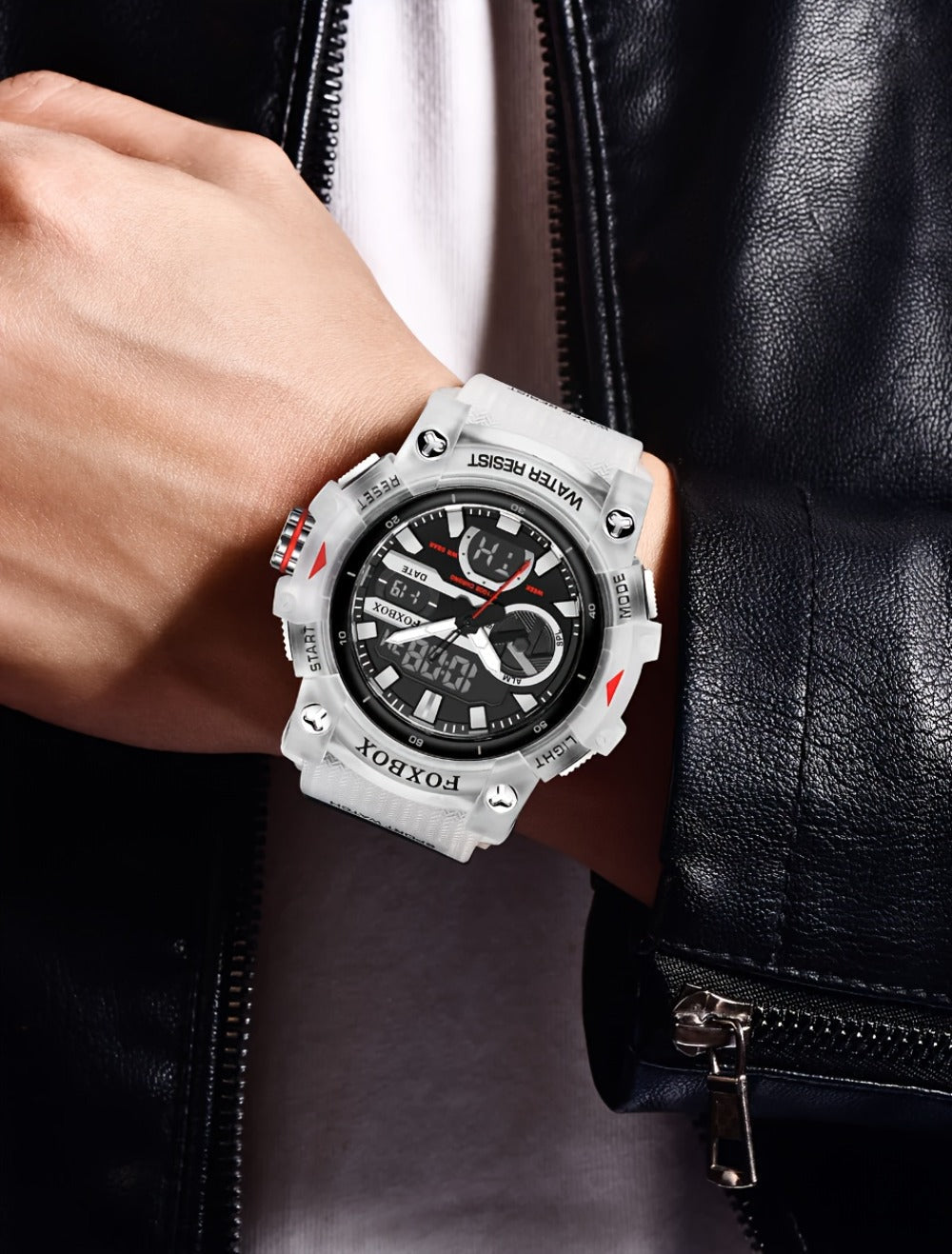 Men's Quartz Watch - FOXBOX LED Digital Night Light Stopwatch Multifunctional Outdoor Hiking - product detail view 19