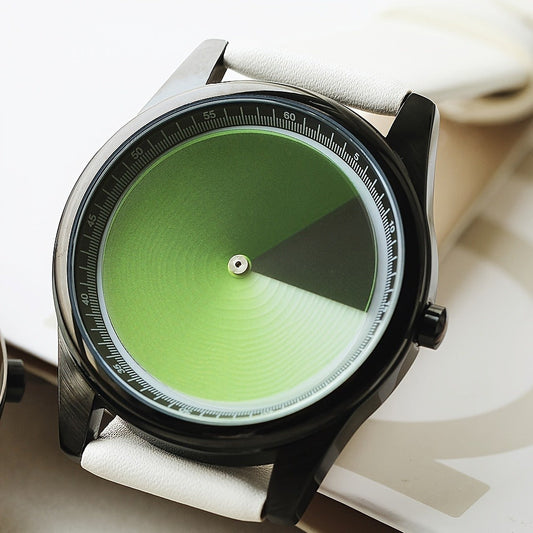 Men's Quartz Watch - Gradient Color Unisex Creative Unique Dial Wristwatch Women Blue Red Green - product detail view 2