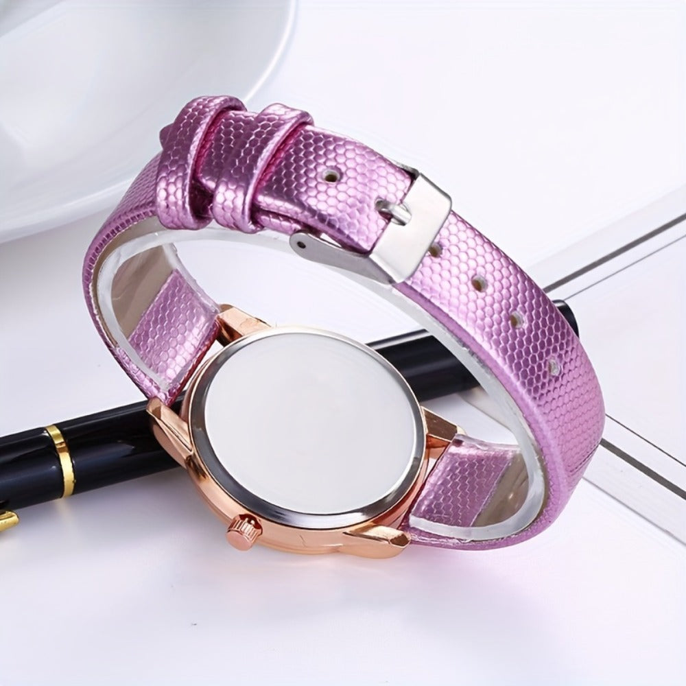 Women's Quartz Watch - Graphic Color for Girls Cute Fashion Analog Wristwatch with Colorful - product detail view 7