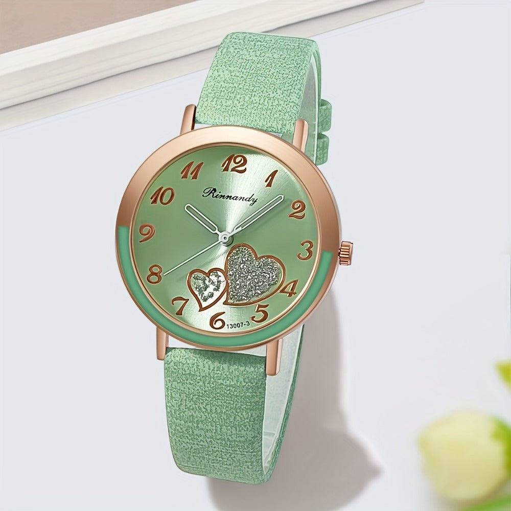 Women's Quartz Watch - Heart for Candy Color Wristwatch, Cute Zinc Alloy Case & Band, Fashion - product detail view 3