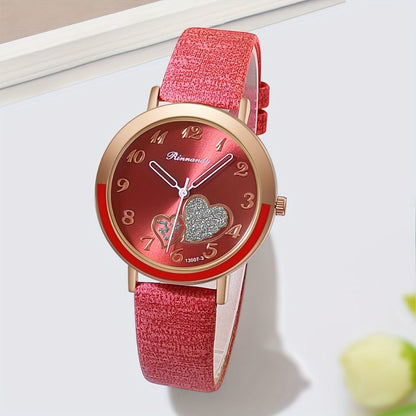 Women's Quartz Watch - Heart for Candy Color Wristwatch, Cute Zinc Alloy Case & Band, Fashion - product detail view 4