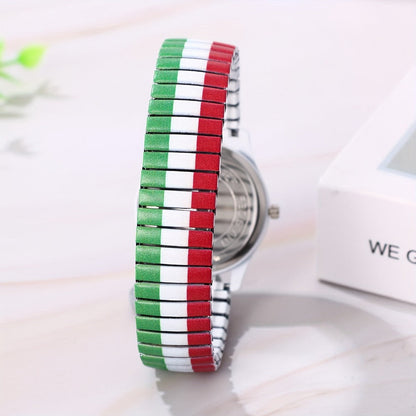 Men's Quartz Watch - Italian Flag Color for Women - Analog Wristwatch with Stainless Steel - product detail view 3
