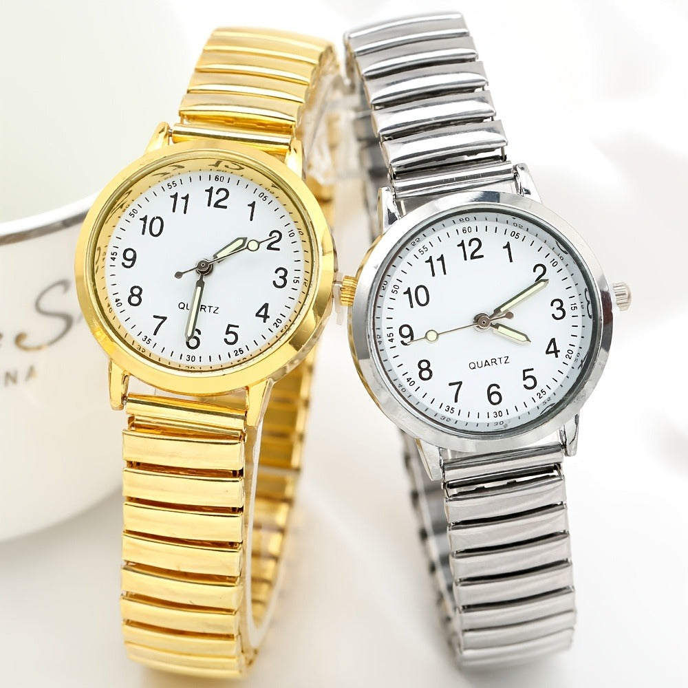 Women's Quartz Watch - Luminous 's with Elastic Band Adjustable Wristwatch, Glow in Dark Dial - main product view