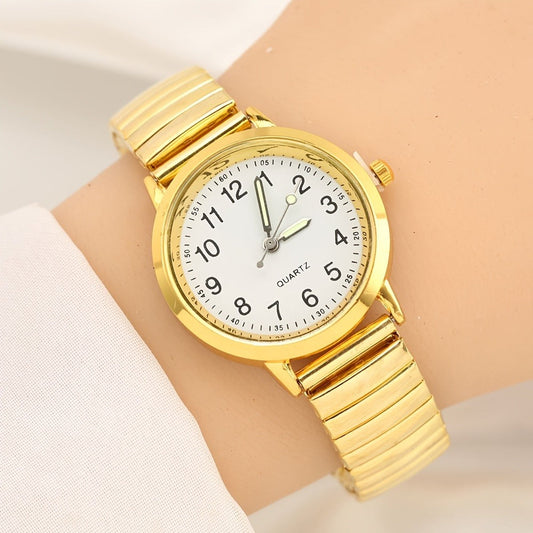 Women's Quartz Watch - Luminous 's with Elastic Band Adjustable Wristwatch, Glow in Dark Dial - product detail view 2