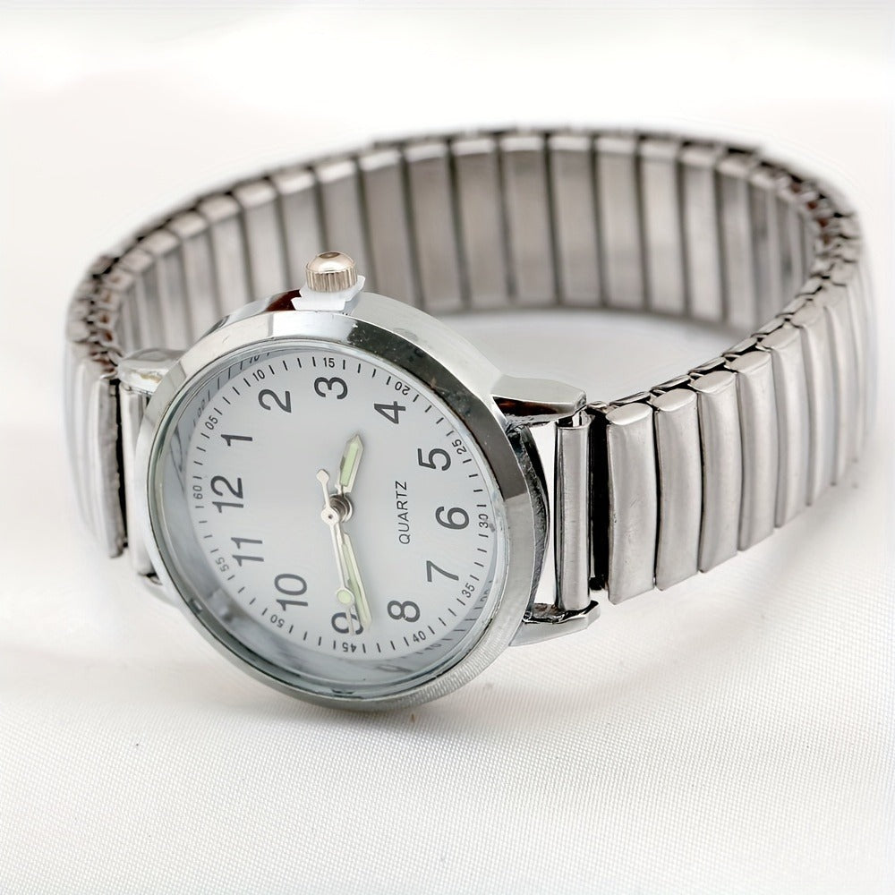 Women's Quartz Watch - Luminous 's with Elastic Band Adjustable Wristwatch, Glow in Dark Dial - product detail view 7