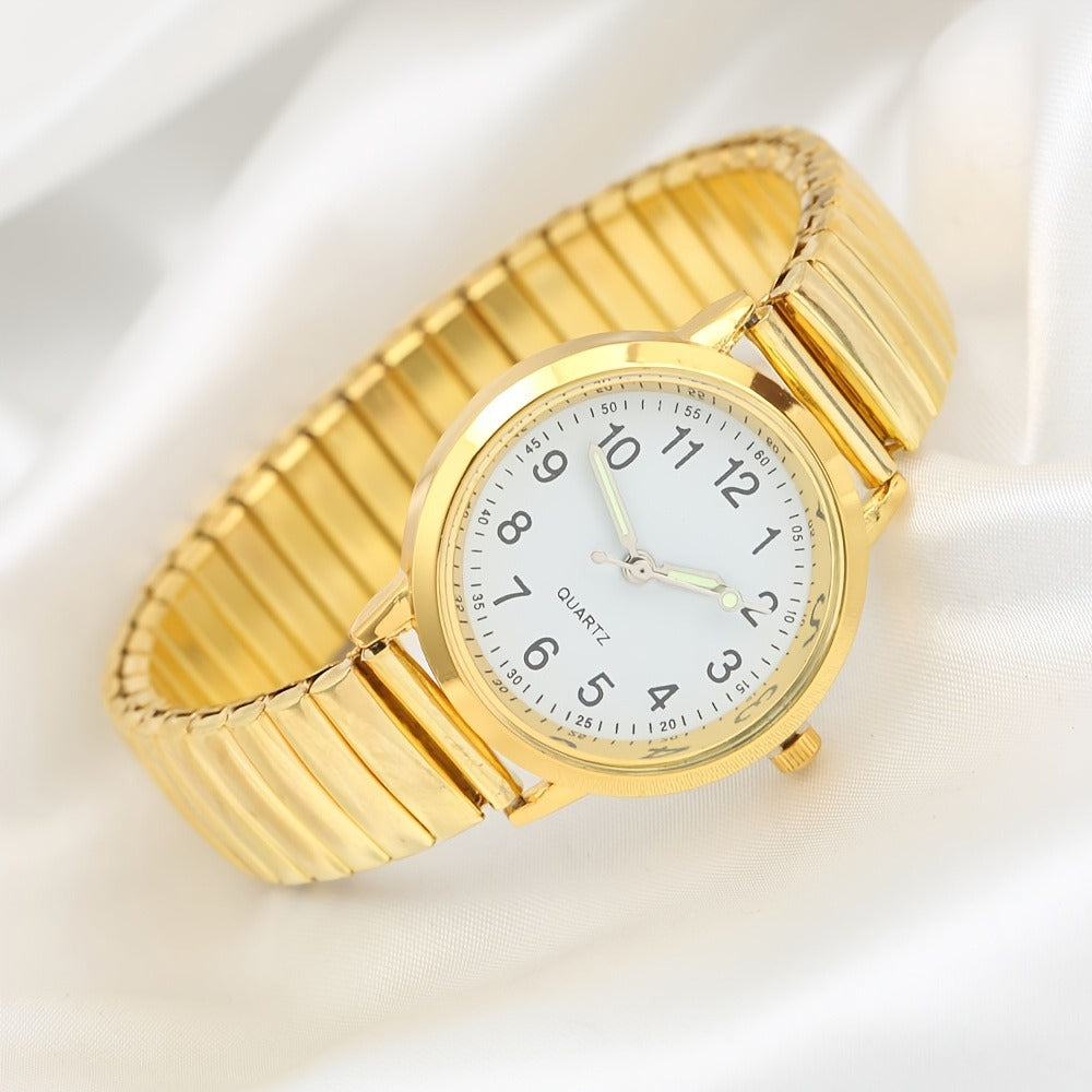 Women's Quartz Watch - Luminous 's with Elastic Band Adjustable Wristwatch, Glow in Dark Dial - product detail view 9