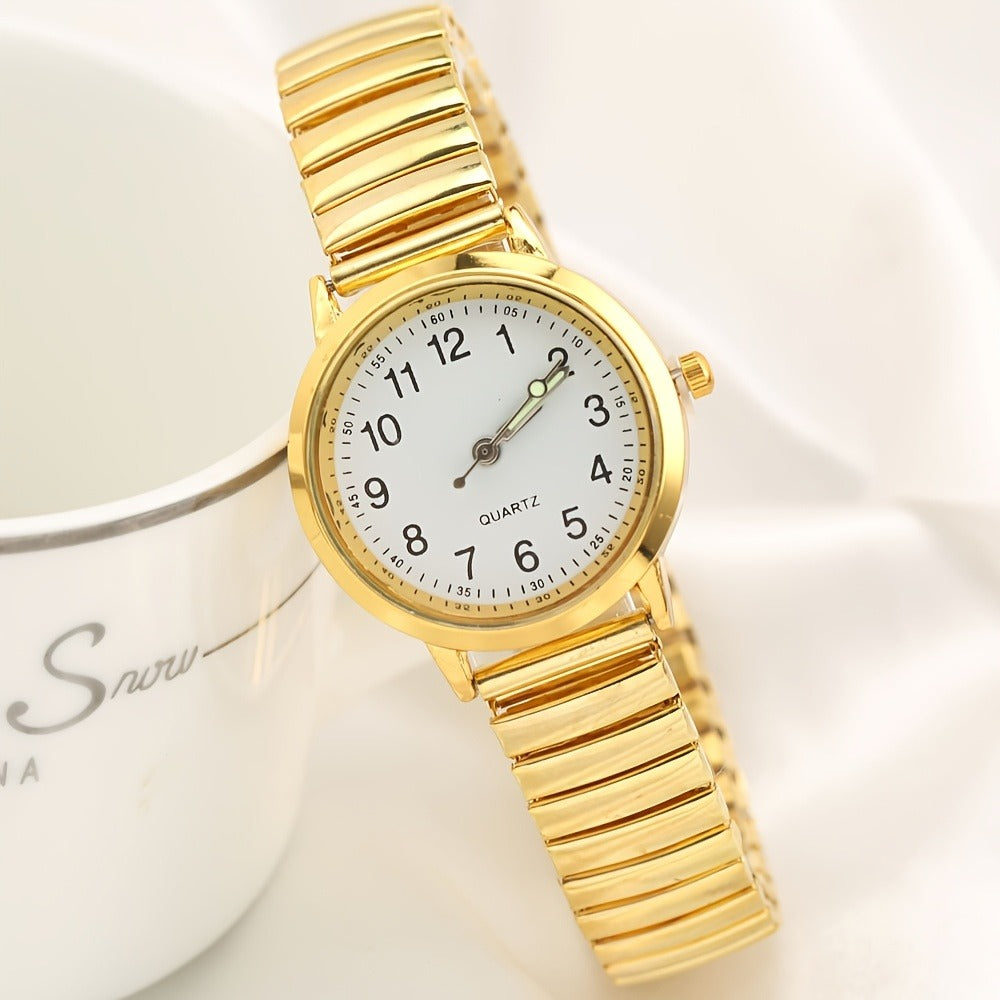 Women's Quartz Watch - Luminous 's with Elastic Band Adjustable Wristwatch, Glow in Dark Dial - product detail view 10