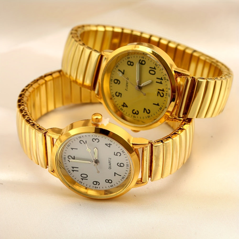 Women's Quartz Watch - Luminous 's with Elastic Band Adjustable Wristwatch, Glow in Dark Dial - product detail view 11