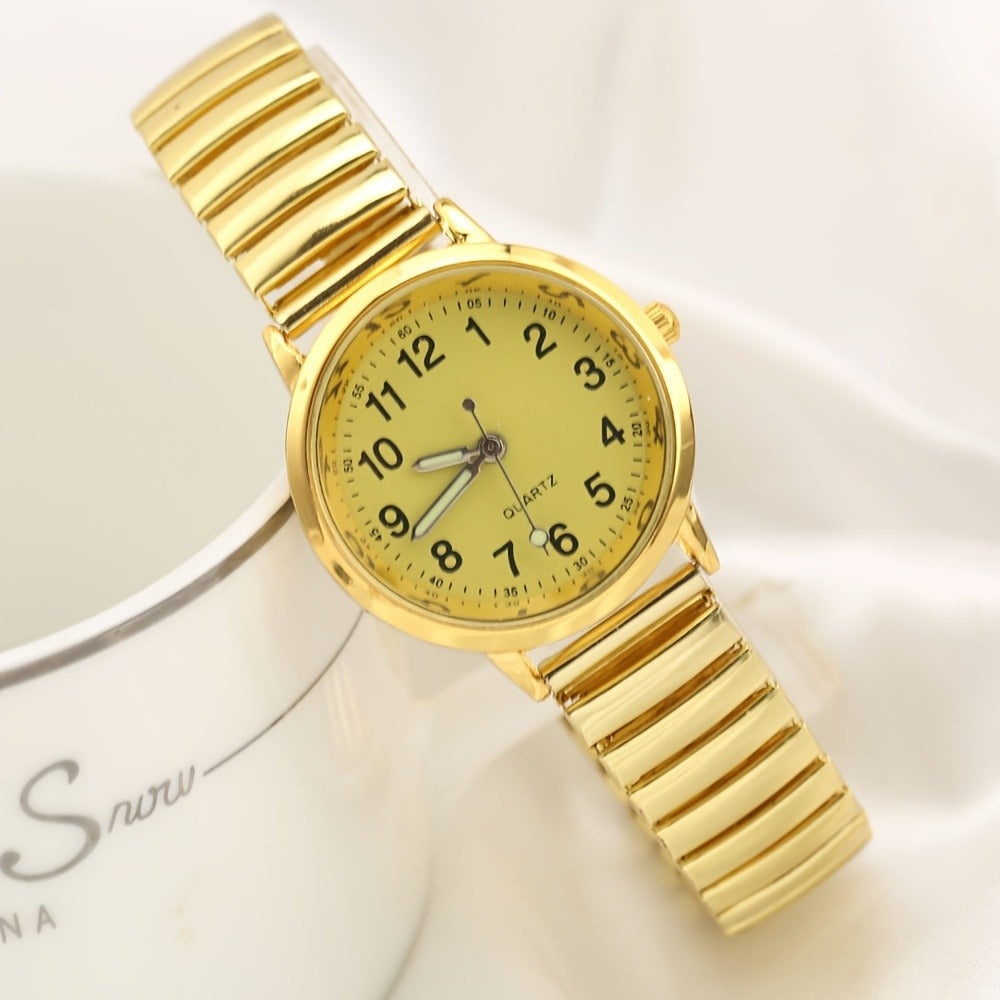 Women's Quartz Watch - Luminous 's with Elastic Band Adjustable Wristwatch, Glow in Dark Dial - product detail view 12