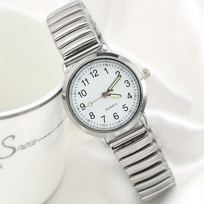 Women's Quartz Watch - Luminous 's with Elastic Band Adjustable Wristwatch, Glow in Dark Dial - product detail view 13
