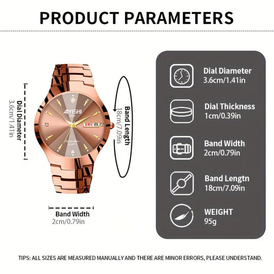 Men's Quartz Watch - Luxury Business for Luminous Double Date Elegant High-End Simple Trend - product detail view 2