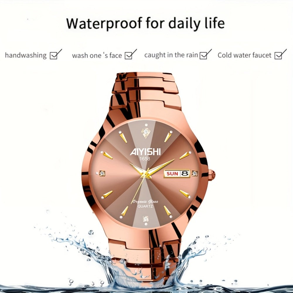 Men's Quartz Watch - Luxury Business for Luminous Double Date Elegant High-End Simple Trend - product detail view 5