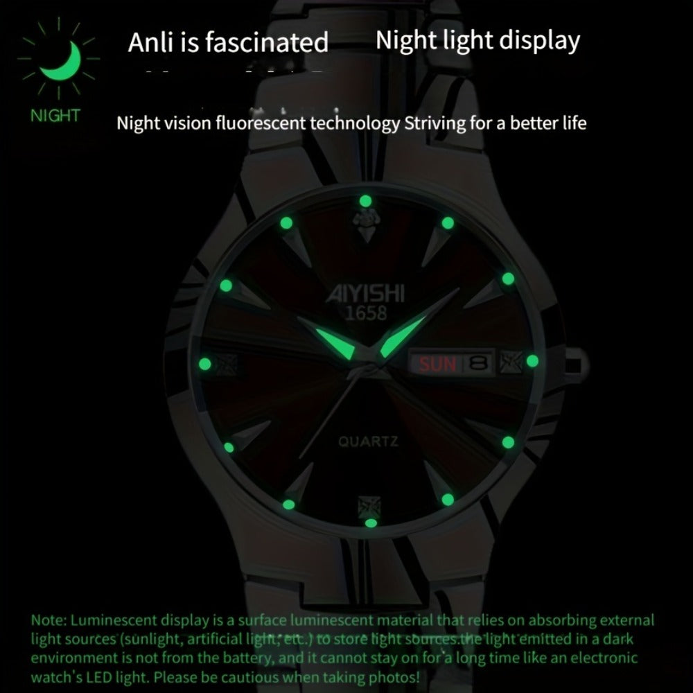 Men's Quartz Watch - Luxury Business for Luminous Double Date Elegant High-End Simple Trend - product detail view 6