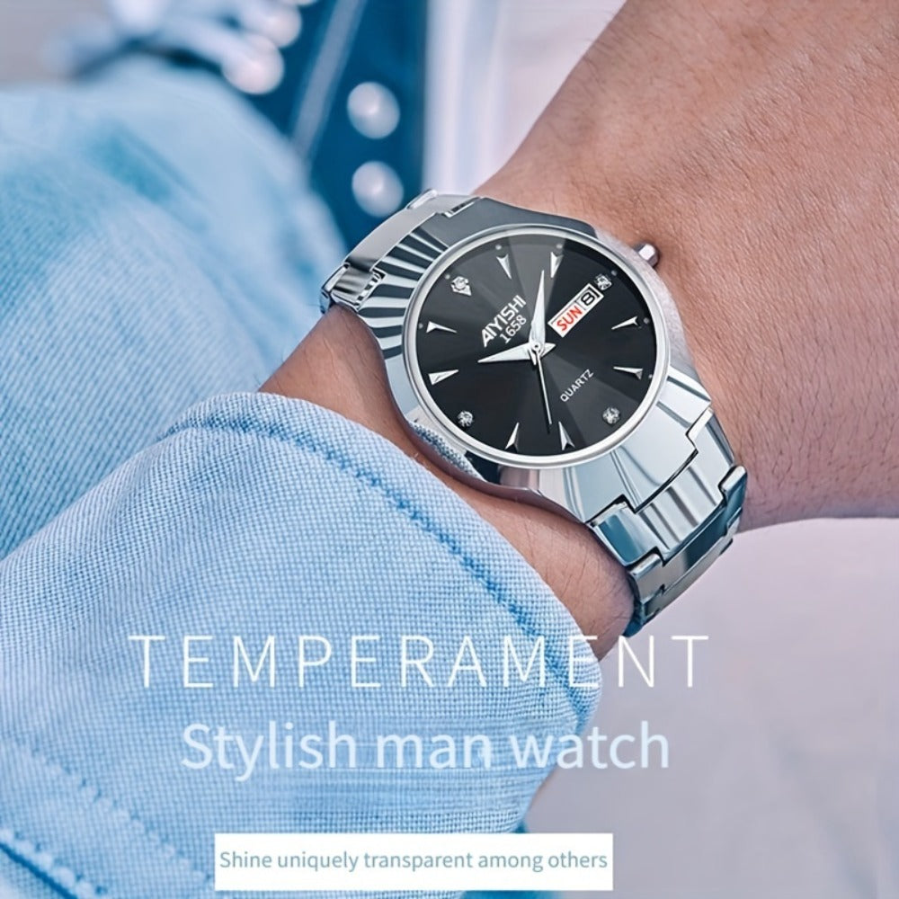 Men's Quartz Watch - Luxury Business for Luminous Double Date Elegant High-End Simple Trend - product detail view 8