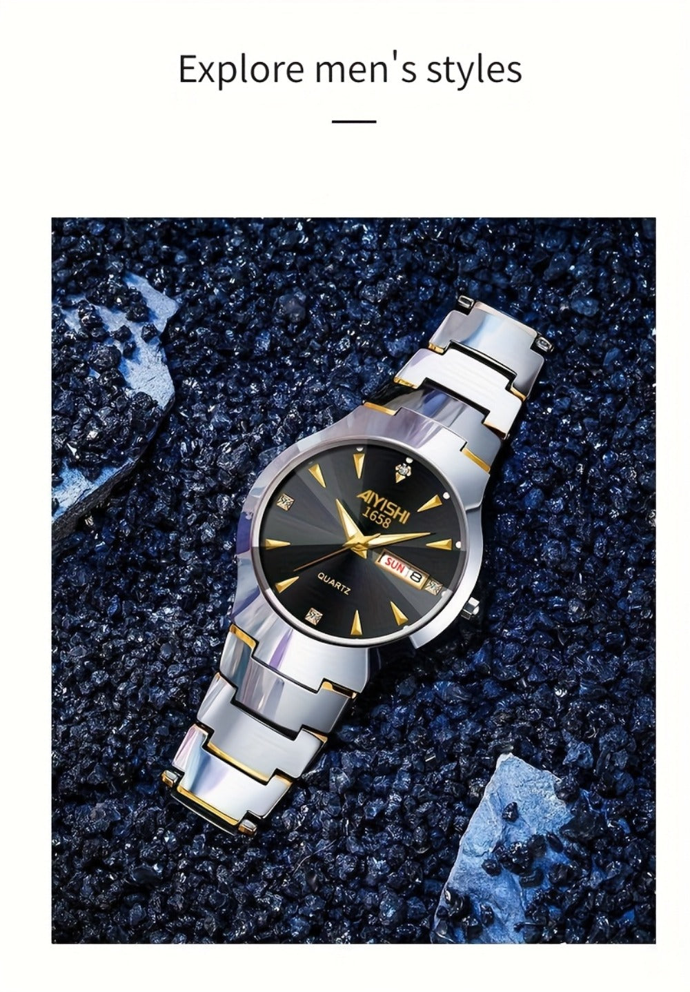 Men's Quartz Watch - Luxury Business for Luminous Double Date Elegant High-End Simple Trend - product detail view 12