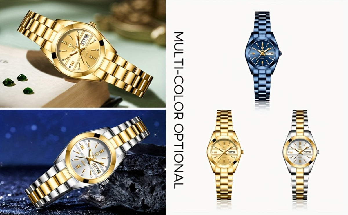 Women's Quartz Watch - Luxury 's Japan Movement Luminous Hands Stainless Steel Band - Elegant - product detail view 17