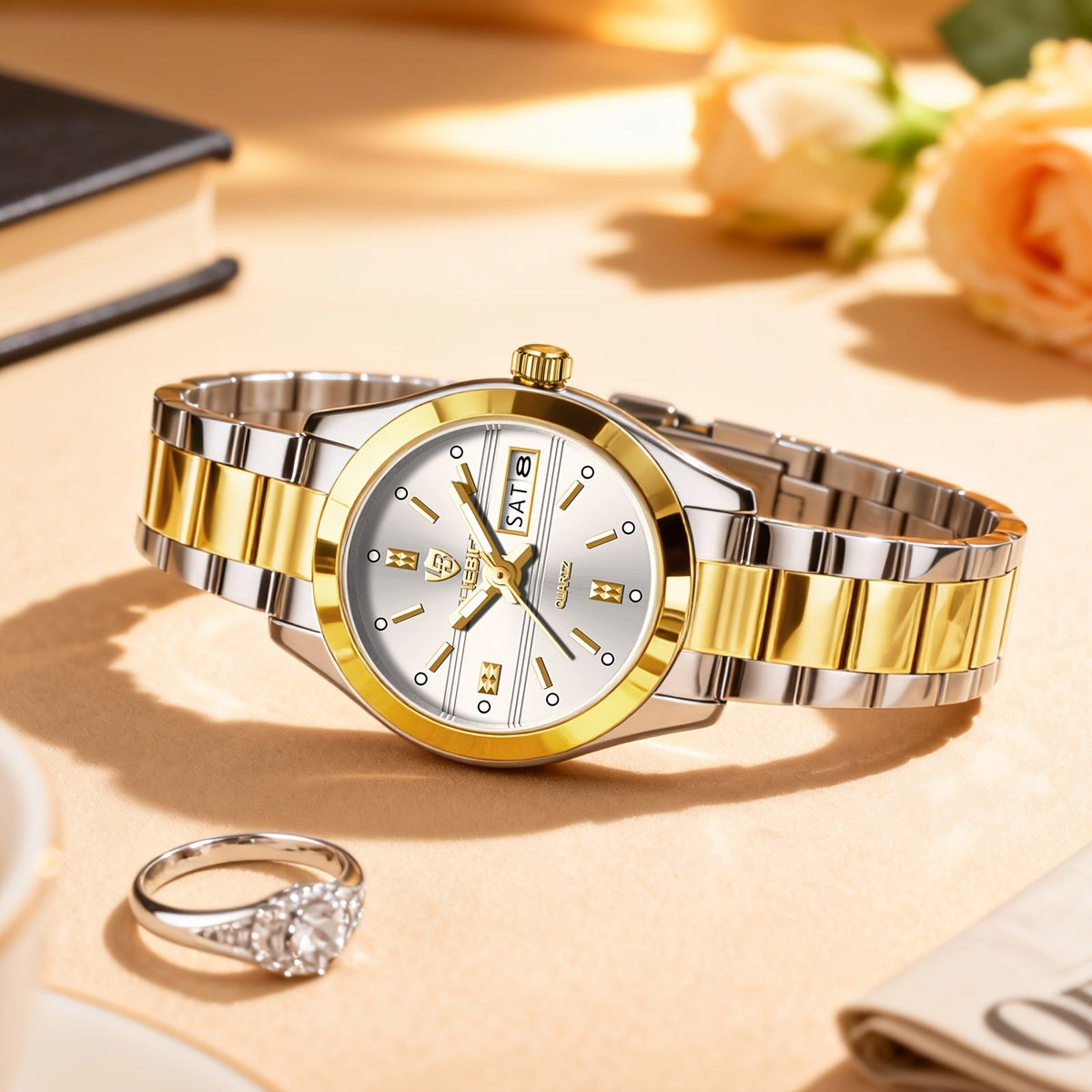 Women's Quartz Watch - Luxury 's Japan Movement Luminous Hands Stainless Steel Band - Elegant - product detail view 24