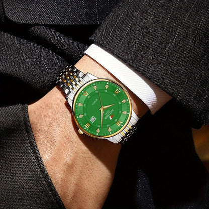 Men's Quartz Watch - Minimalist 's Stainless Steel Band Date Display Round Dial Business Casual - product detail view 9
