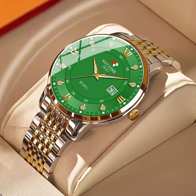 Men's Quartz Watch - Minimalist 's Stainless Steel Band Date Display Round Dial Business Casual - product detail view 14