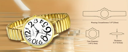 Women's Quartz Watch - Multi-Color 's Analog with Round Stretch Band - Large Arabic Numeral Dial - product detail view 18