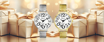 Women's Quartz Watch - Multi-Color 's Analog with Round Stretch Band - Large Arabic Numeral Dial - product detail view 19