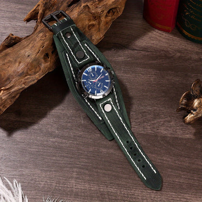 Men's Quartz Watch - PU Leather Bracelet Retro Wristwatch Unisex Women Hip Hop Casual Fashion - product detail view 14